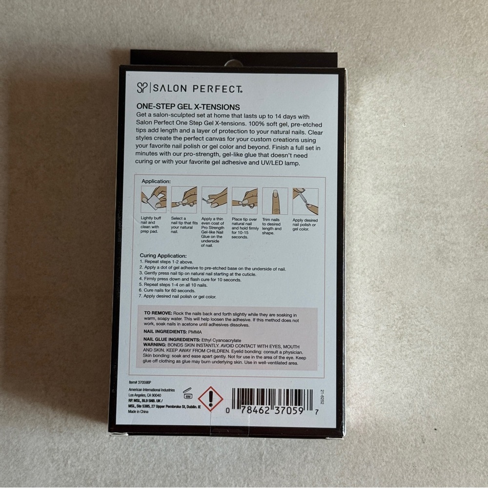 Salon Perfect One-Step Gel X-Tensions – French Medium Square Full Cover Tips - Picture 2 of 2